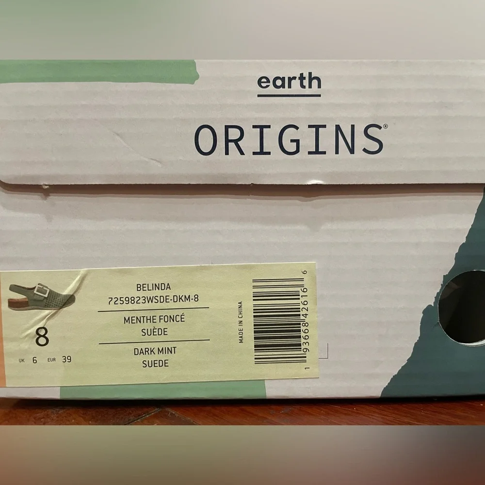 Origins Earth Dark Mint Suede Mules “Belinda” - Picture 4 of 6